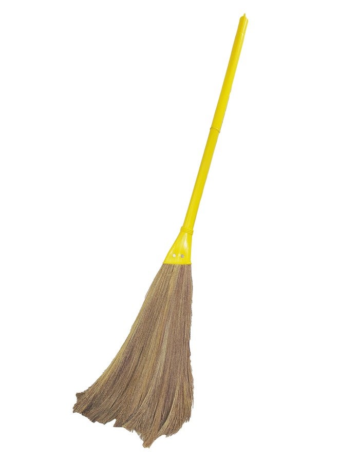 UMD Natural Grass Broom, Ultra Lightweight 250g, Long Handle 4ft, Low Dust, Pain-Free Grip, Superior Debris Capture (1) - Image 1